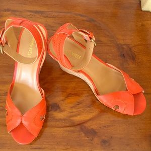 Nine West wedges orange